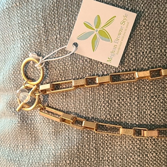 NWT Megan Browne Style Dillon Gold Chunky Paperclip Chain Necklace - Picture 3 of 4